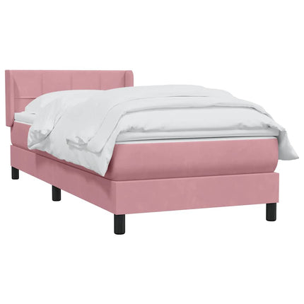 kontinentalseng med madras lyserød 80x220 cm fløjl