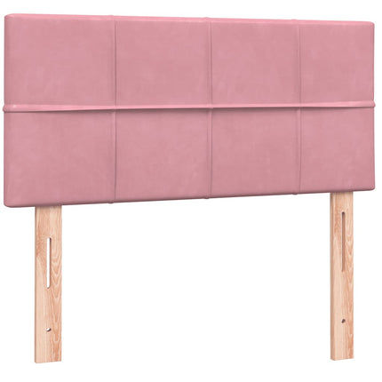 kontinentalseng med madras lyserød 80x220 cm fløjl