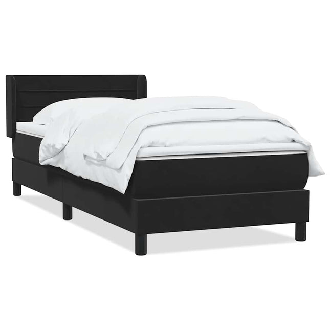 kontinentalseng med madras 90x210 cm fløjl sort