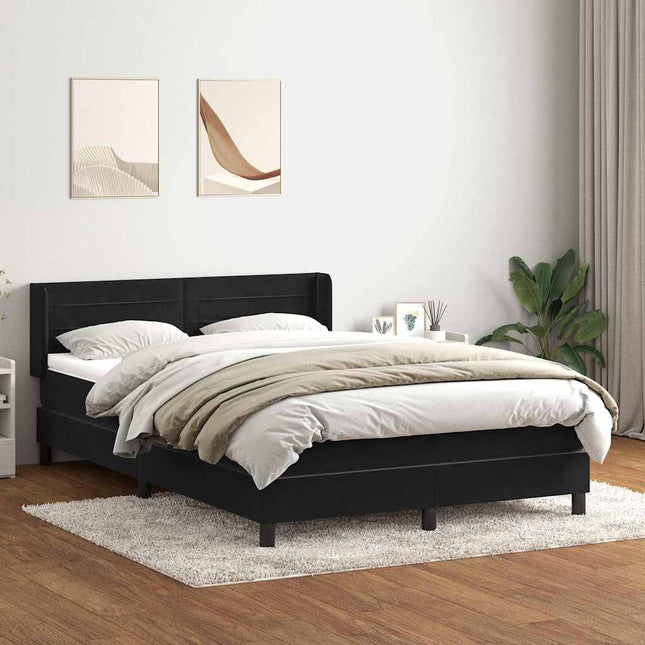 kontinentalseng med madras 160x210 cm fløjl sort