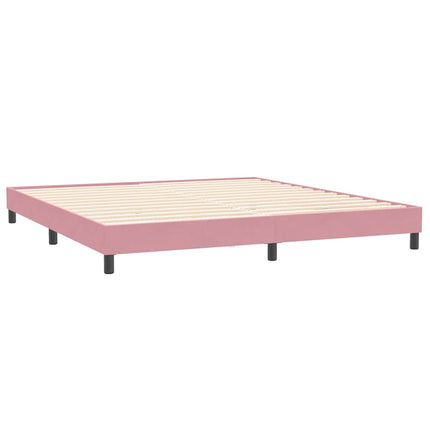 kontinentalseng med madras 180x210 cm fløjl lyserød