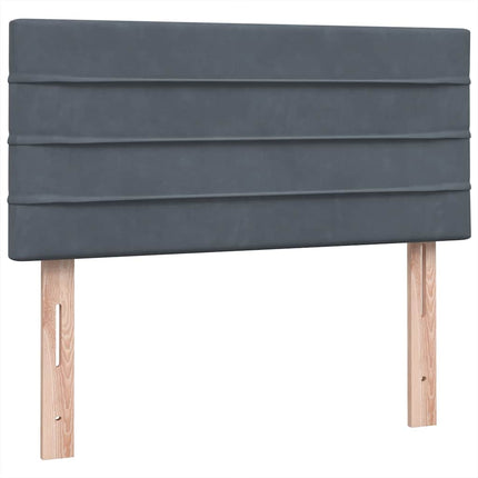 kontinentalseng med madras mørkegrå 90x220 cm fløjl