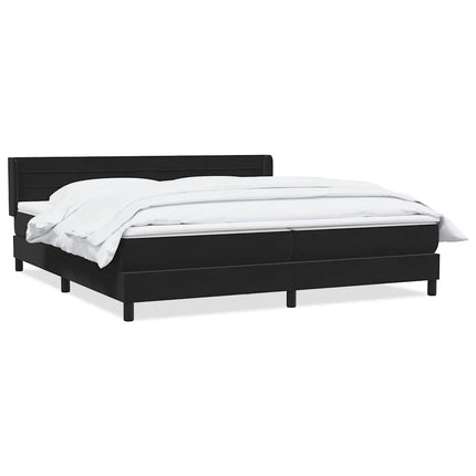 kontinentalseng med madras 200x220 cm fløjl sort