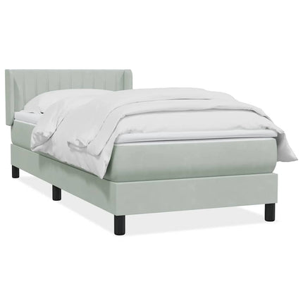 kontinentalseng med madras lysegrå 80x210 cm fløjl