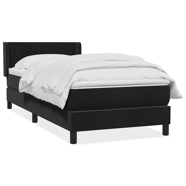 kontinentalseng med madras 90x210 cm fløjl sort