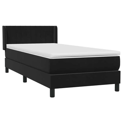 kontinentalseng med madras 90x210 cm fløjl sort