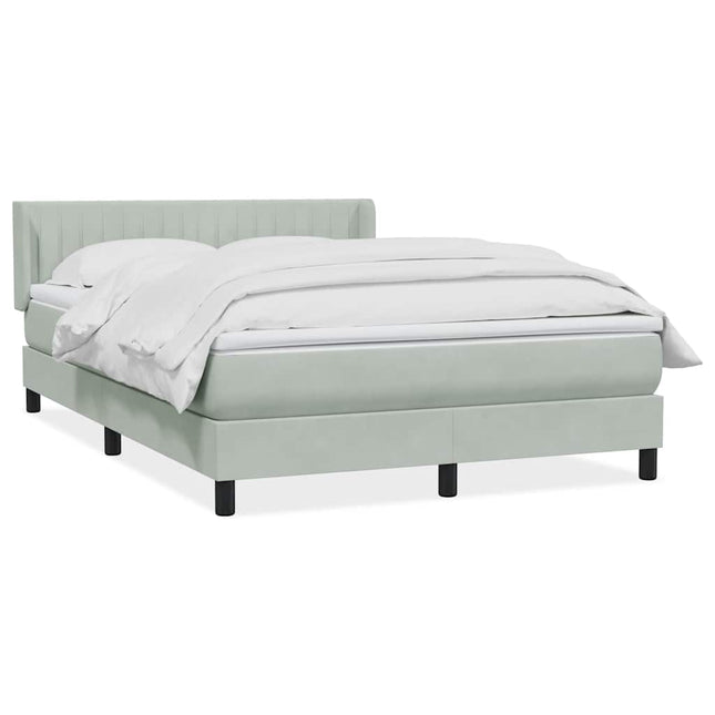 kontinentalseng med madras 160x210 cm fløjl lysegrå