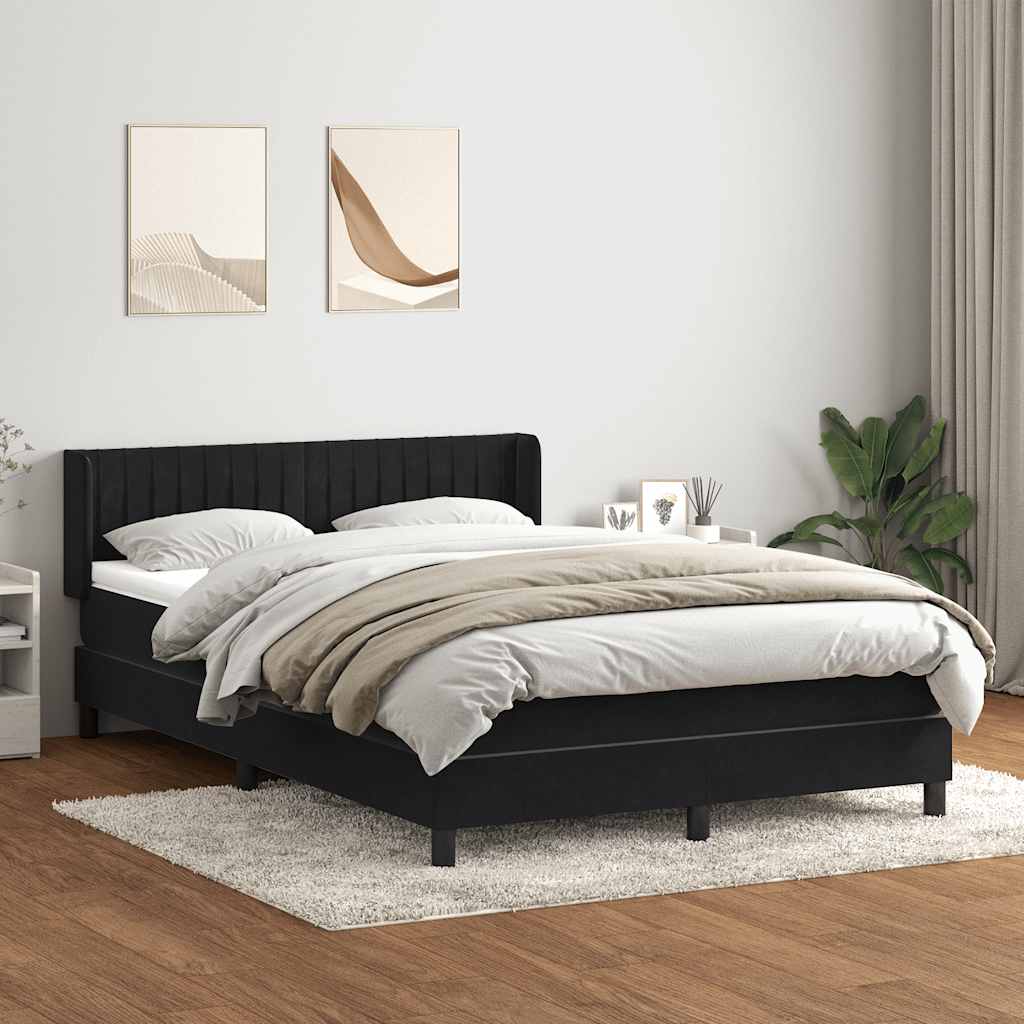 kontinentalseng med madras 160x210 cm fløjl sort