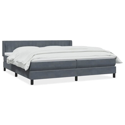 kontinentalseng med madras 180x210 cm fløjl mørkegrå