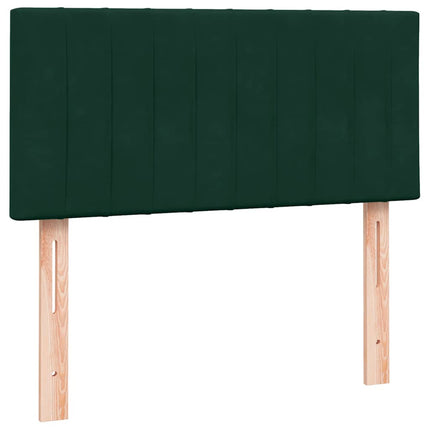 kontinentalseng med madras mørkegrøn 80x220 cm fløjl