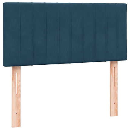 kontinentalseng med madras mørkeblå 80x220 cm fløjl