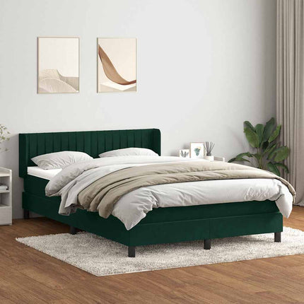 kontinentalseng med madras 160x220 cm fløjl mørkegrøn