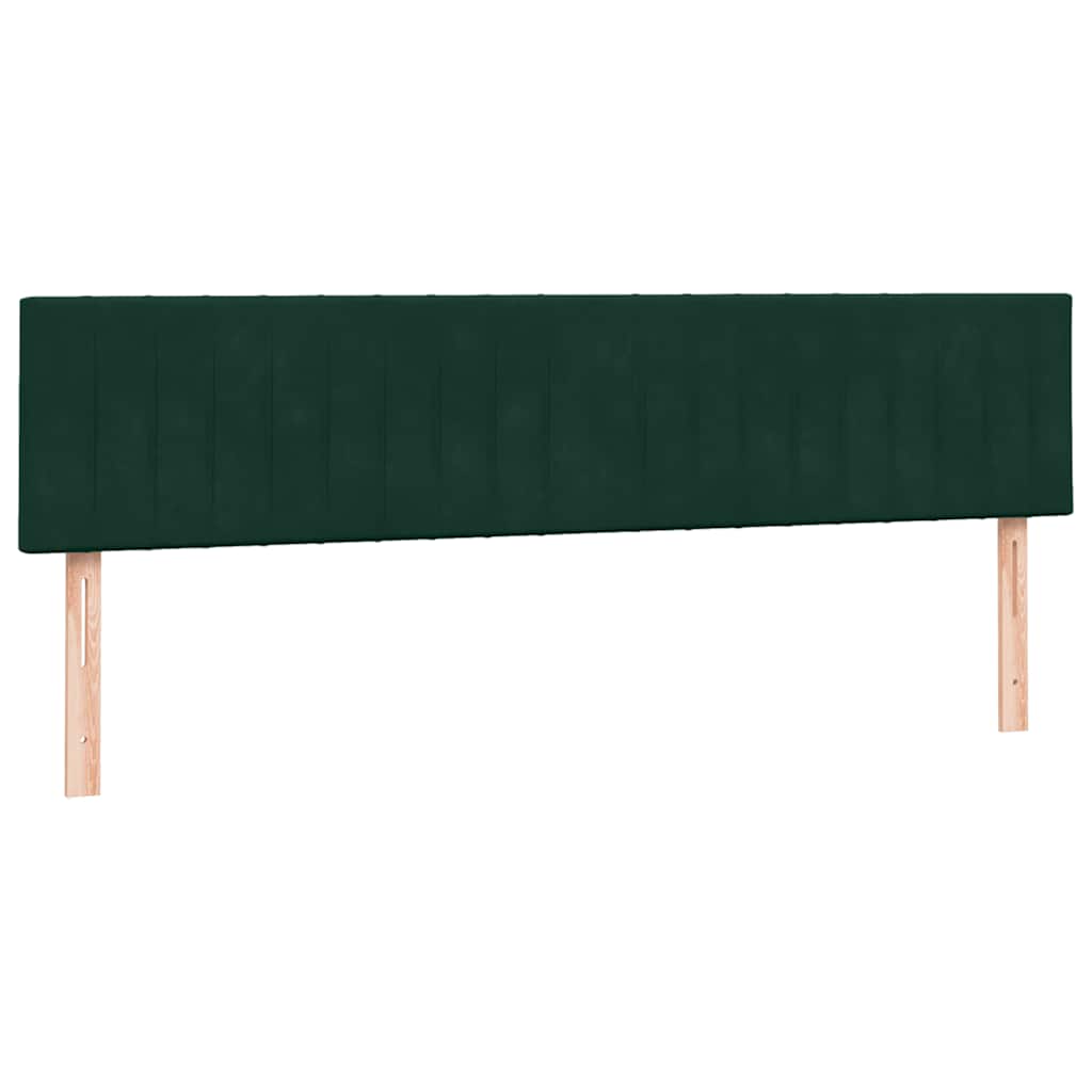 kontinentalseng med madras 180x220 cm fløjl mørkegrøn