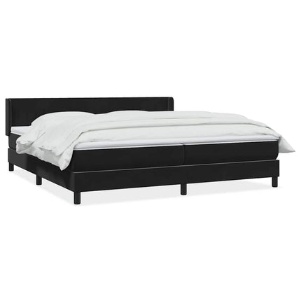 kontinentalseng med madras 200x220 cm fløjl sort