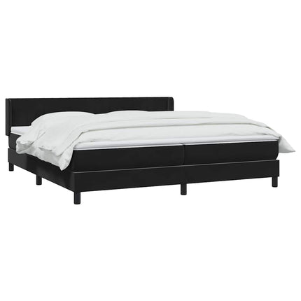 kontinentalseng med madras 200x220 cm fløjl sort