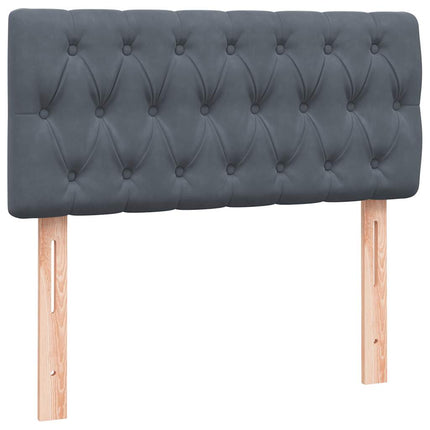 kontinentalseng med madras mørkegrå 80x210 cm fløjl