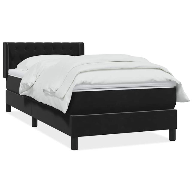 kontinentalseng med madras 90x210 cm fløjl sort