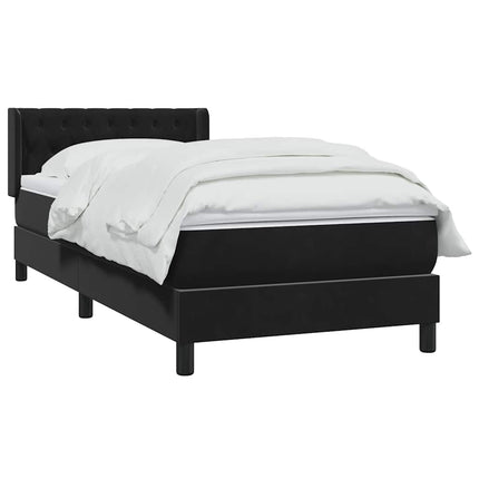 kontinentalseng med madras 90x210 cm fløjl sort