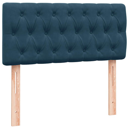 kontinentalseng med madras mørkeblå 80x220 cm fløjl