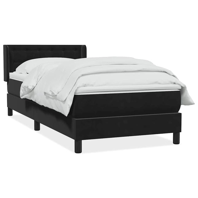 kontinentalseng med madras 90x210 cm fløjl sort