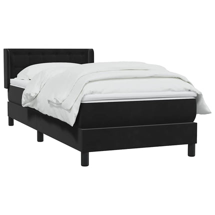 kontinentalseng med madras 90x210 cm fløjl sort