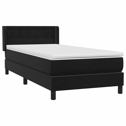 kontinentalseng med madras 90x210 cm fløjl sort
