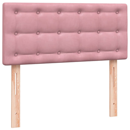 kontinentalseng med madras lyserød 90x210 cm fløjl