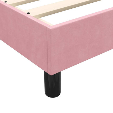 kontinentalseng med madras lyserød 90x210 cm fløjl