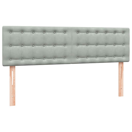 kontinentalseng med madras 160x210 cm fløjl lysegrå