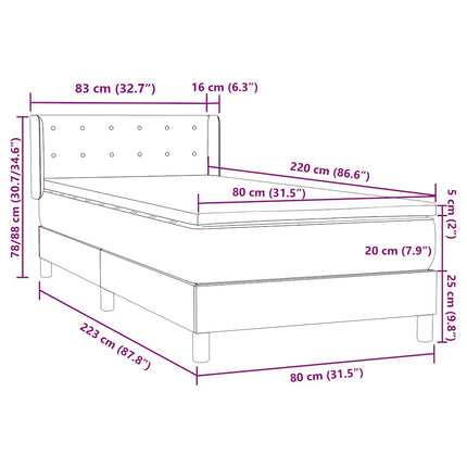 kontinentalseng med madras lyserød 80x220 cm fløjl