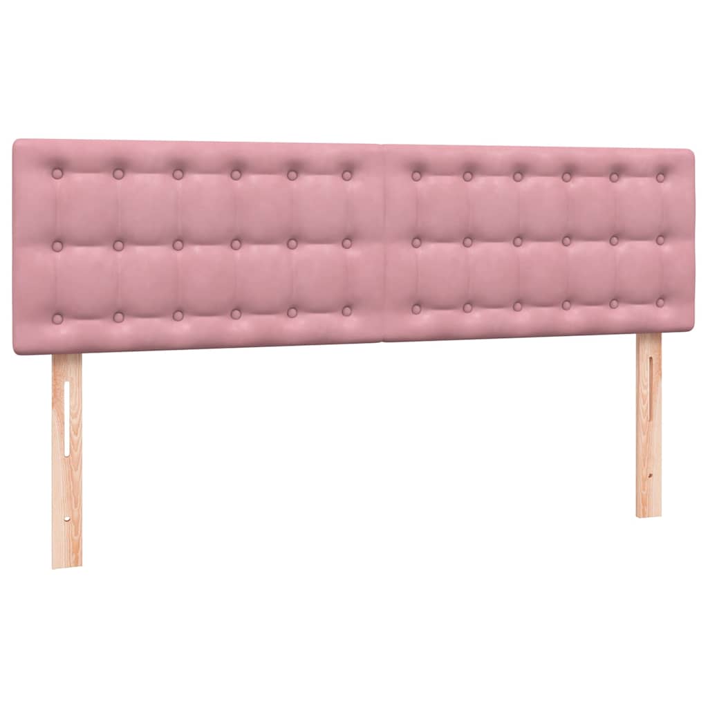 kontinentalseng med madras 140x220 cm fløjl lyserød