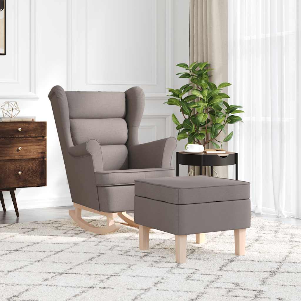 gyngestol med fodskammel Stof Gråbrun