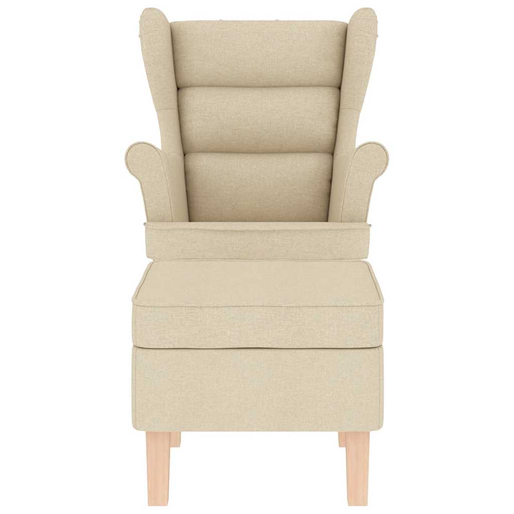 gyngestol med fodskammel stof Cremefarvet