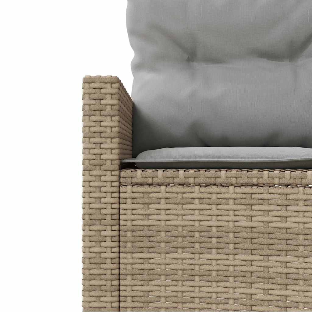 havesofa med hynder halvrund polyrattan beige