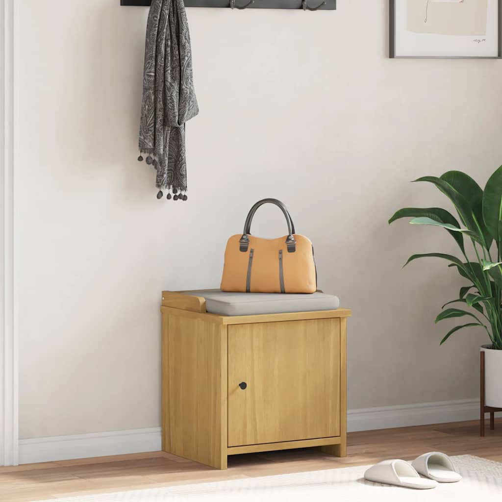 Entrébænk Sandnes 45X40X50 Cm Massivt Fyrretræ - wallnut