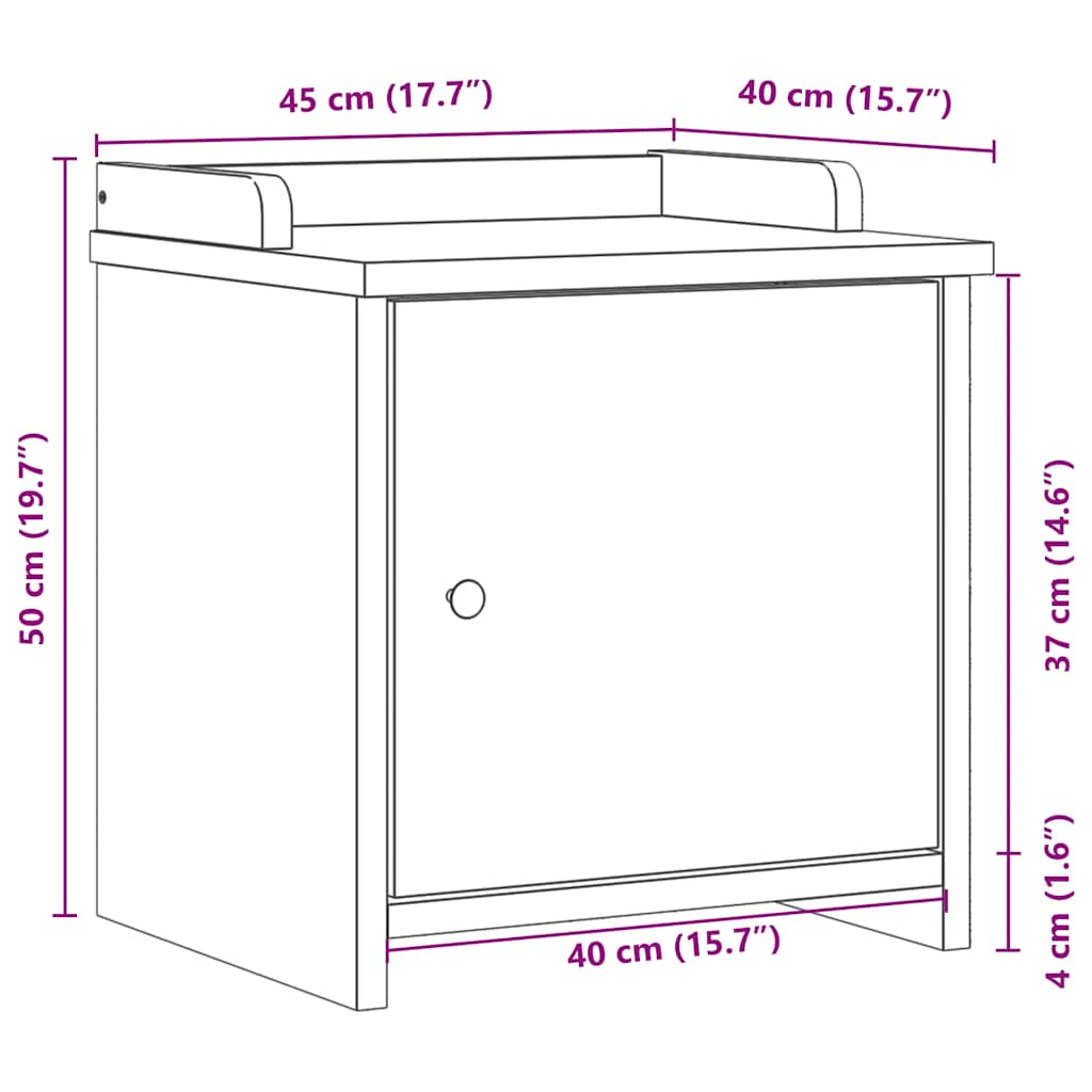 entrébænk SANDNES 45x40x50 cm massivt fyrretræ hvid