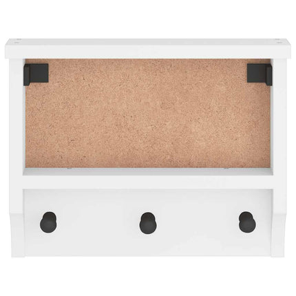 væghængt knagerække SANDNES 45x12x35 cm massivt fyrretræ hvid