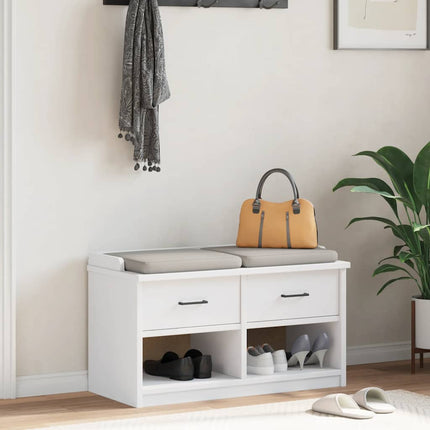 entrébænk SANDNES 87x40x50 cm massivt fyrretræ hvid