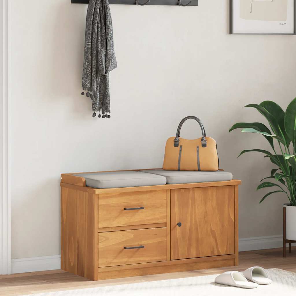 Entrébænk Sandnes 87X40X50 Cm Massivt Fyrretræ - akacie