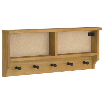 væghængt knagerække SANDNES 87x12x35 cm massivt fyrretræ