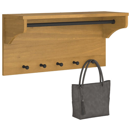 væghængt knagerække SANDNES 87x30x42 cm massivt fyrretræ