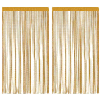 trådgardiner 2 stk. 100x250 cm gylden