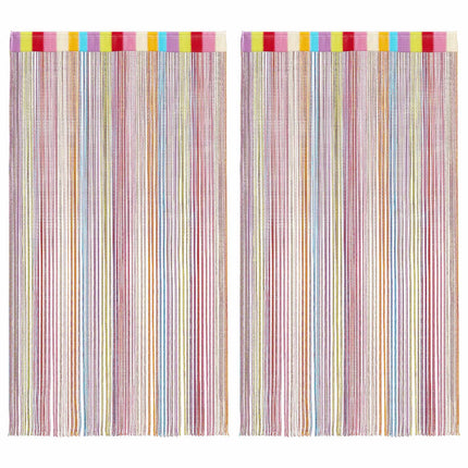 trådgardiner 2 stk. 100x250 cm flerfarvet