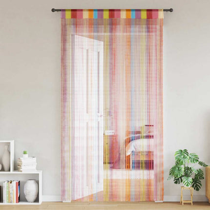 trådgardiner 2 stk. 100x250 cm flerfarvet