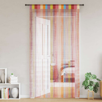 trådgardiner 2 stk. 140x250 cm flerfarvet