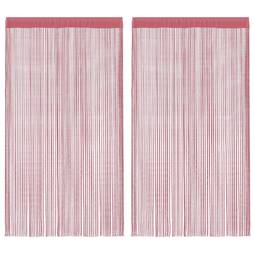 trådgardiner 2 stk. 100x250 cm lyserød