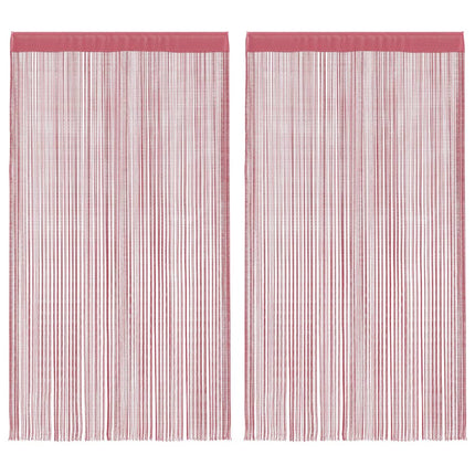 trådgardiner 2 stk. 140x250 cm lyserød