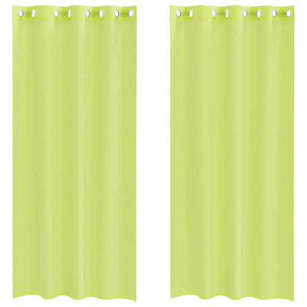 voile-gardiner med øskner 2 stk. 140x245 cm æblegrøn