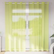 voile-gardiner med øskner 2 stk. 140x245 cm æblegrøn