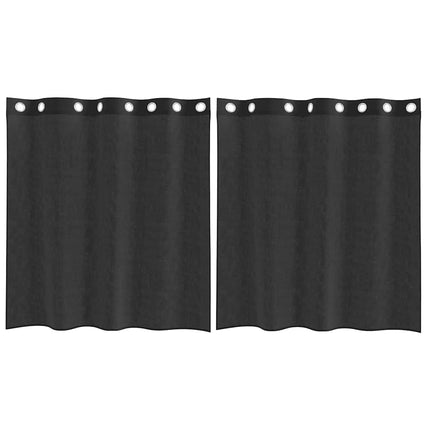 voile-gardiner med øskner 2 stk. 140x140 cm sort